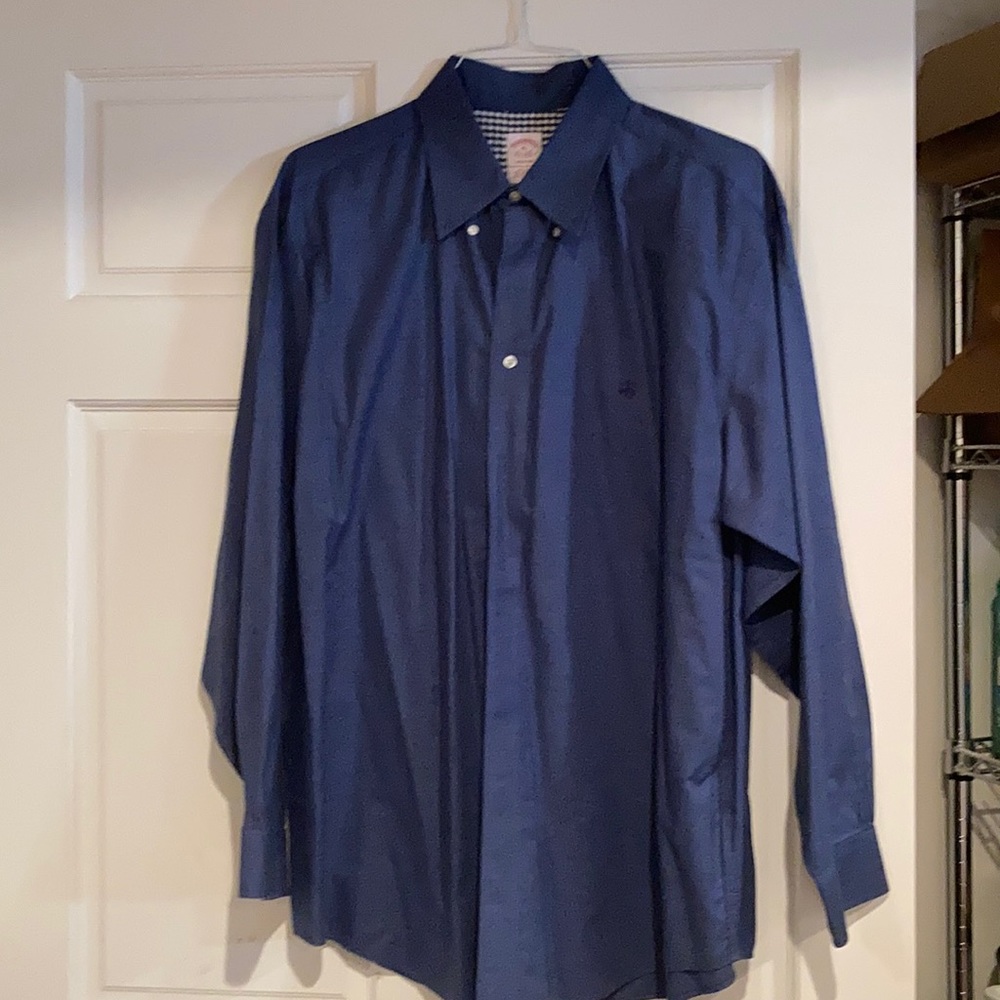 Navy Blue Brook Brother Long Sleeve Dress Shirt